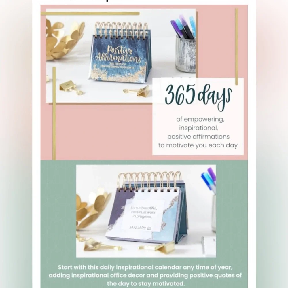 - Perpetual Desk Easel/Inspirational Standing Flip Calender🎁